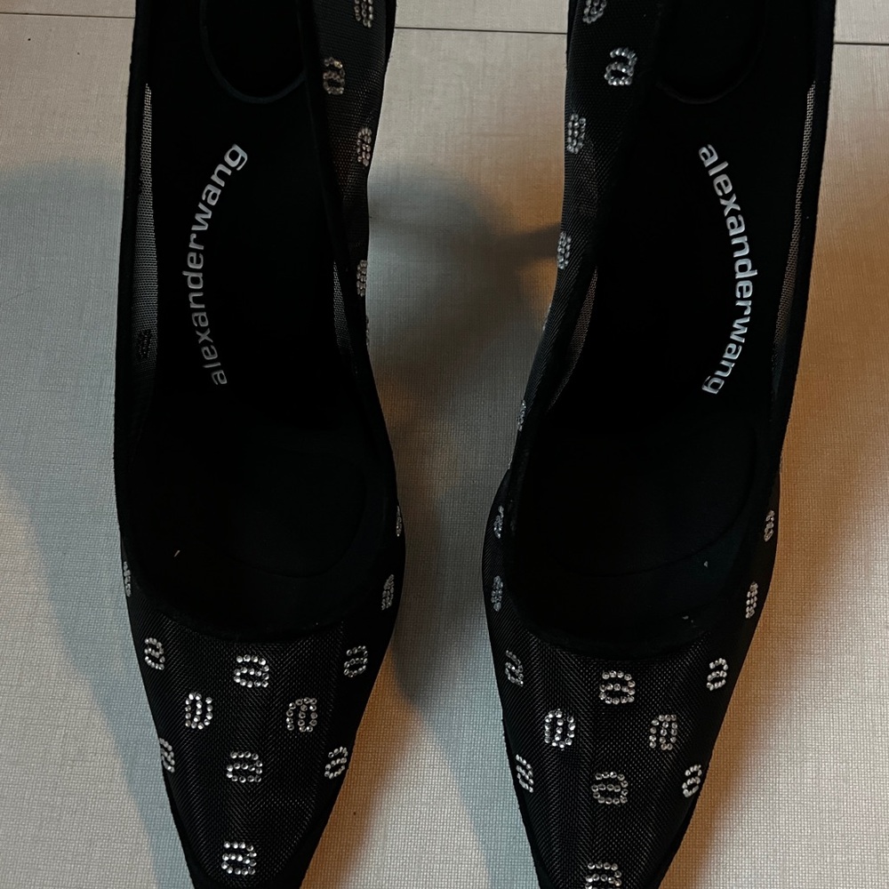 Alexander Wang Black Heels with Silver Detailing